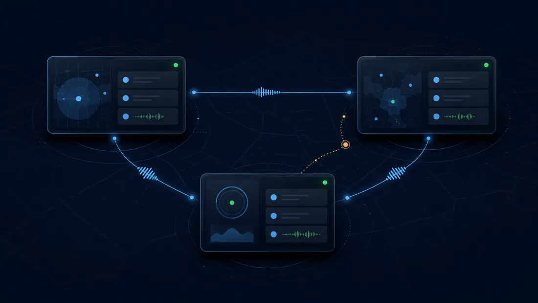 Protected communication view connecting client, protection team and Control Center